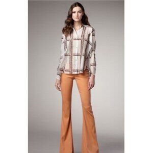 Theyskens' Theory Pantana Peach Smoke Fussah Silk Blend Flare Leg Pants